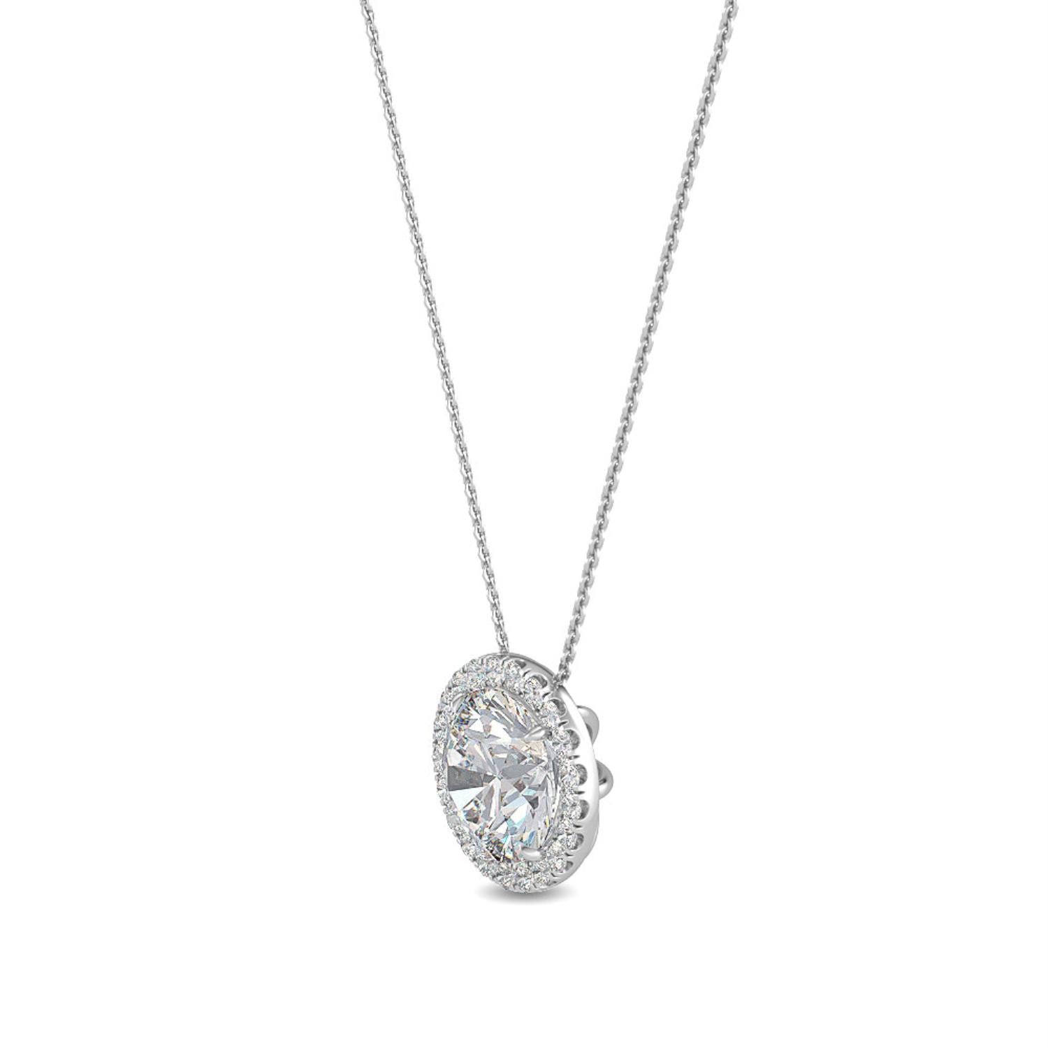 9K White Gold Lab Grown Diamond PENDANT 0.68 ctw P31626-0.68CT