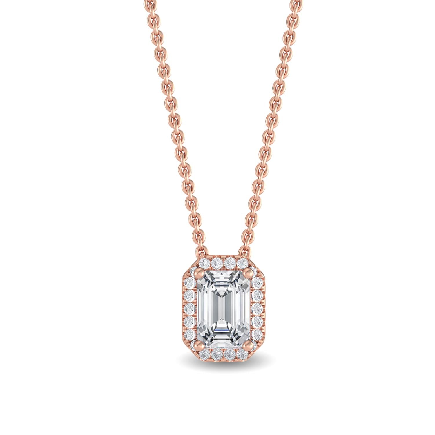 9K Rose Gold Lab Grown Diamond PENDANT 0.78 ctw P31655EM-0.78CT