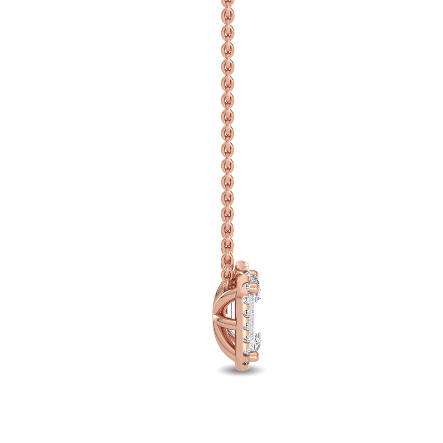 9K Rose Gold Lab Grown Diamond PENDANT 0.78 ctw P31655EM-0.78CT