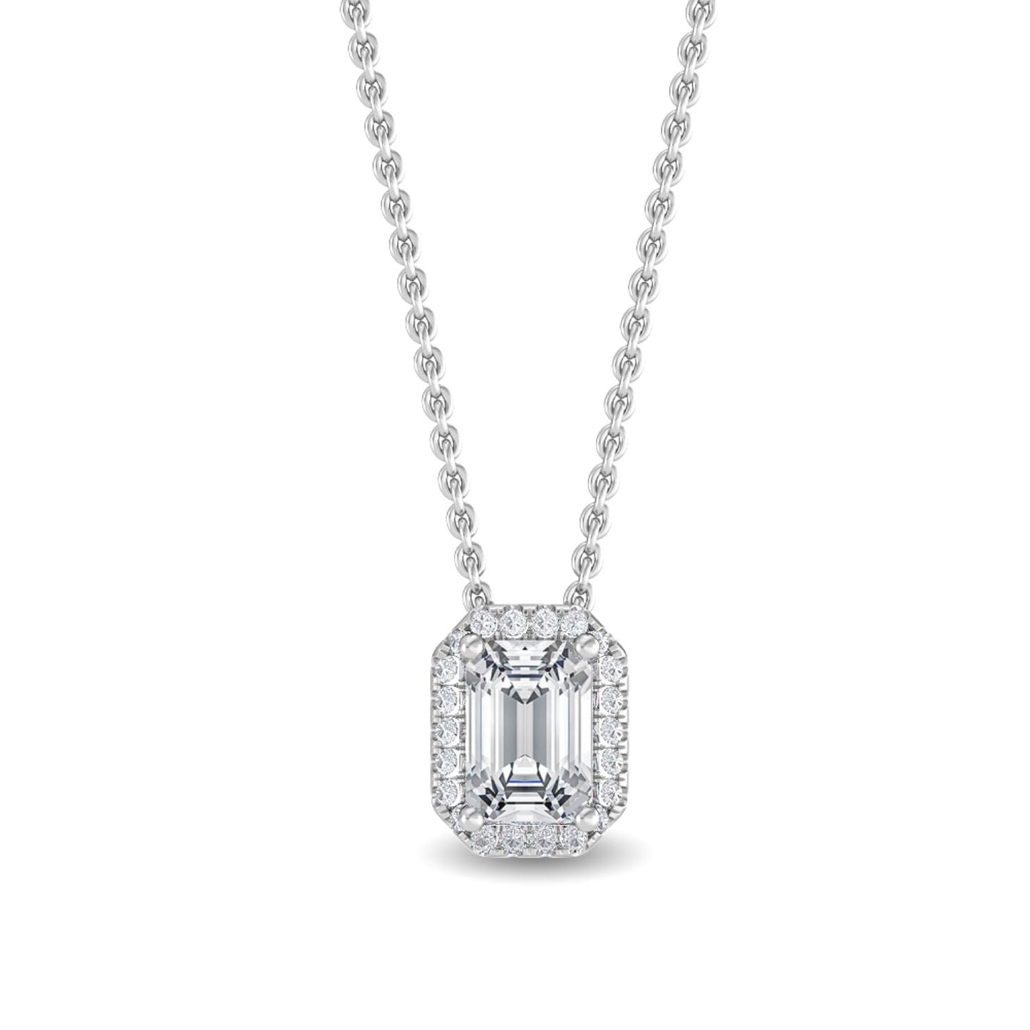 9K White Gold Lab Grown Diamond PENDANT 0.78 ctw P31655EM-0.78CT