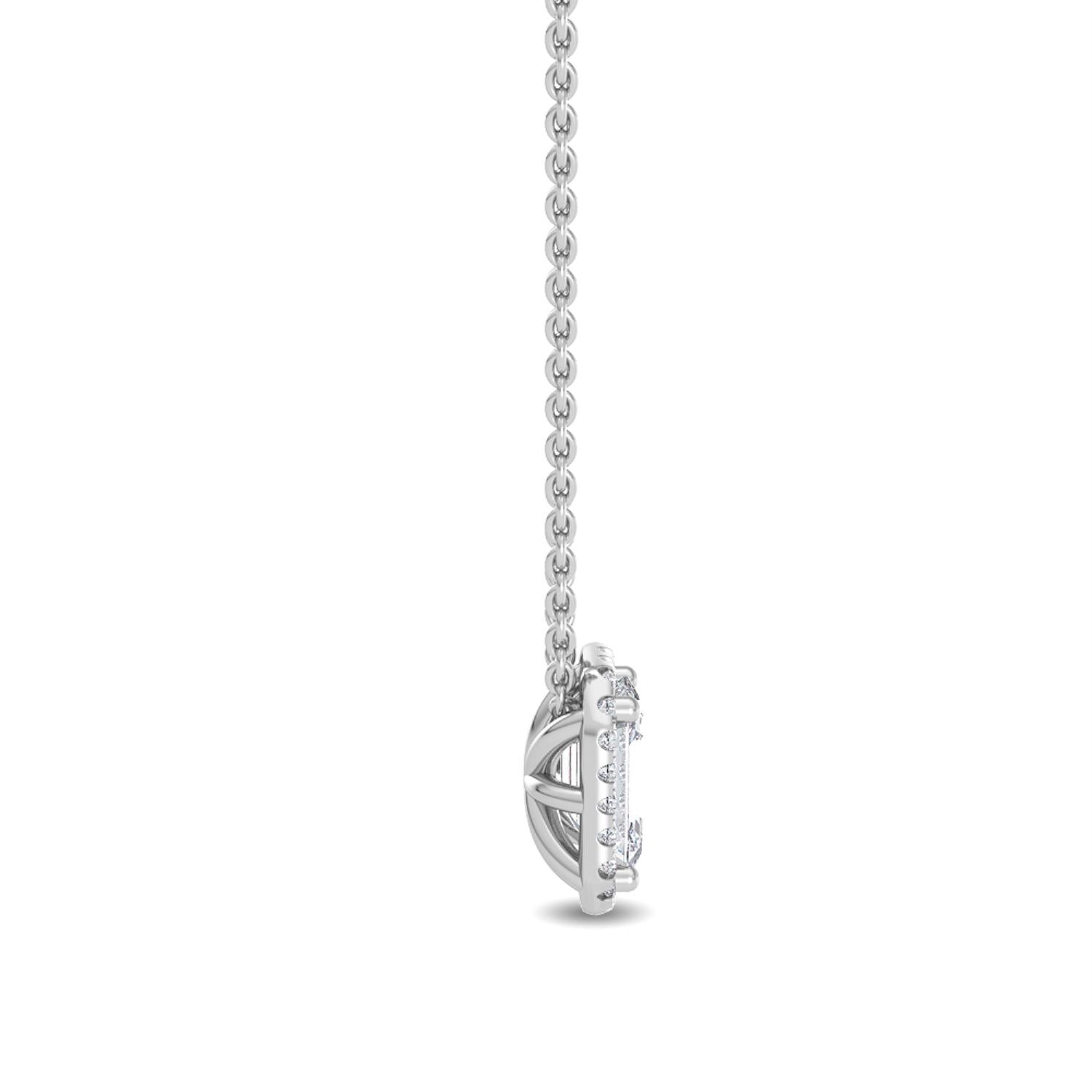 9K White Gold Lab Grown Diamond PENDANT 0.78 ctw P31655EM-0.78CT