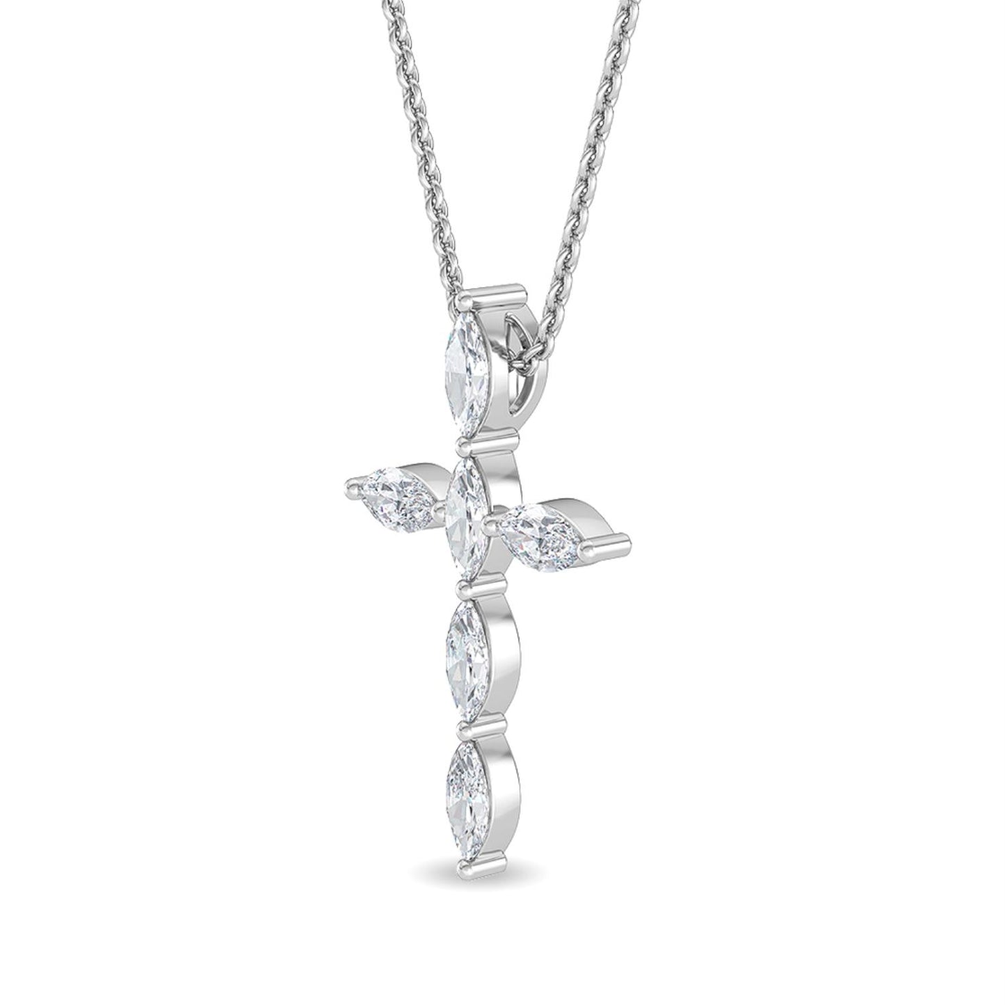 9K White Gold Lab Grown Diamond PENDANT 0.37 ctw P31752-0.38CT