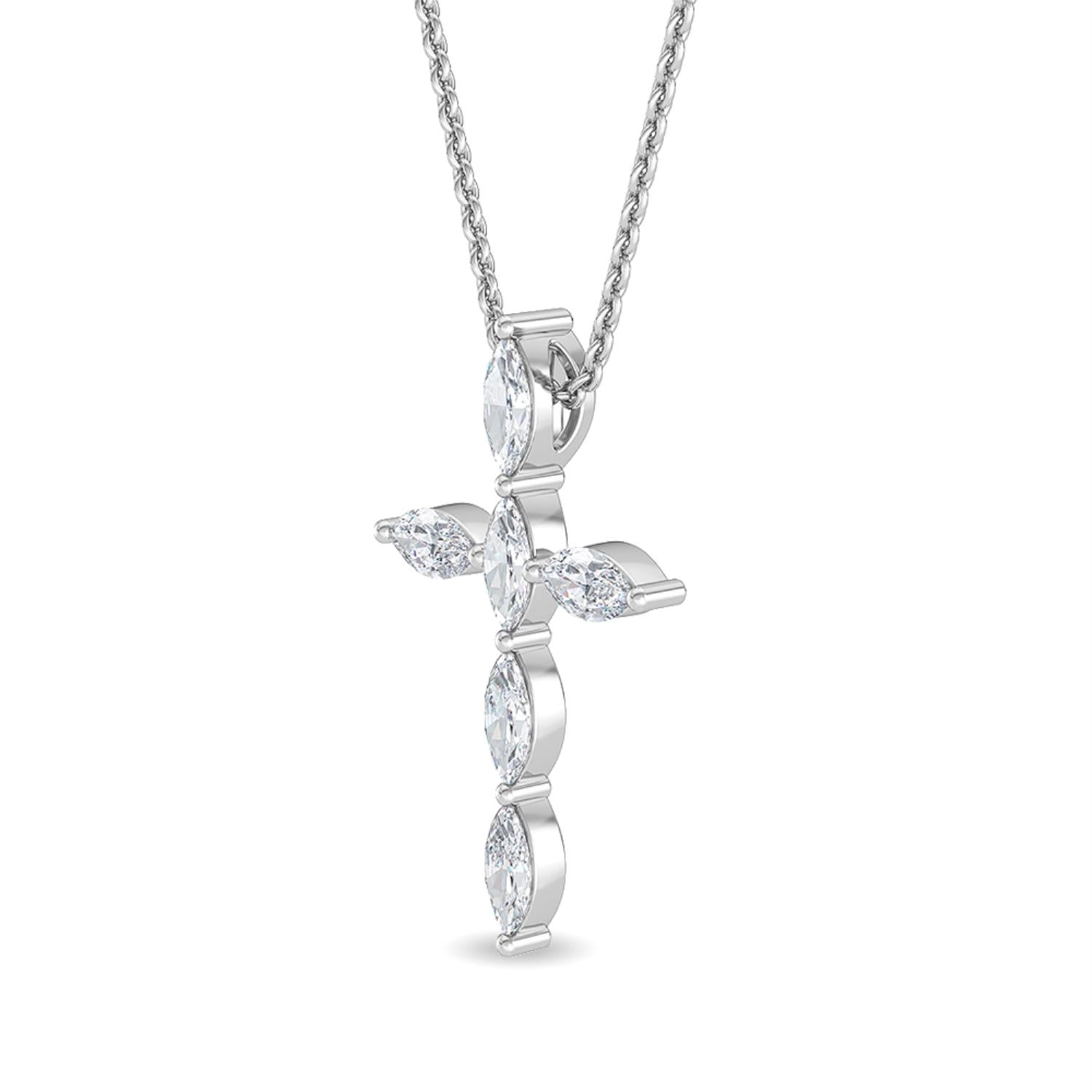 9K White Gold Lab Grown Diamond PENDANT 0.37 ctw P31752-0.38CT