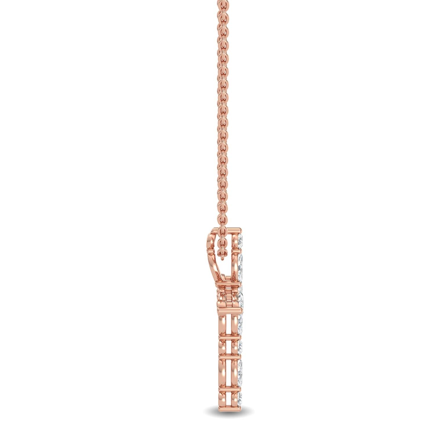 9K Rose Gold Lab Grown Diamond PENDANT 0.23 ctw P31838-0.20CT