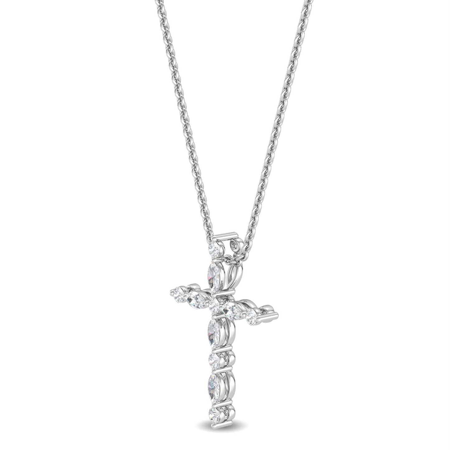 9K White Gold Lab Grown Diamond PENDANT 0.23 ctw P31838-0.20CT