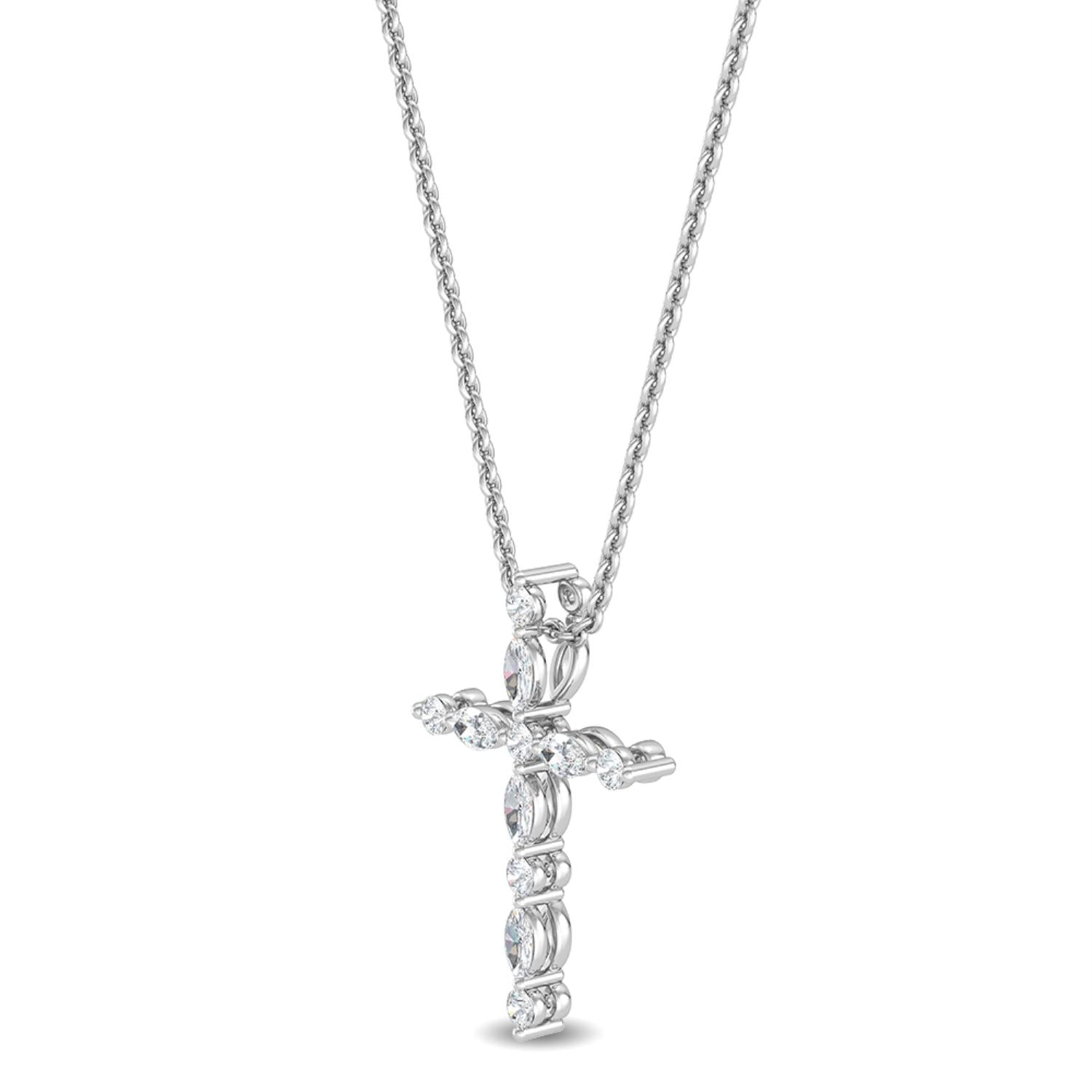 9K White Gold Lab Grown Diamond PENDANT 0.23 ctw P31838-0.20CT