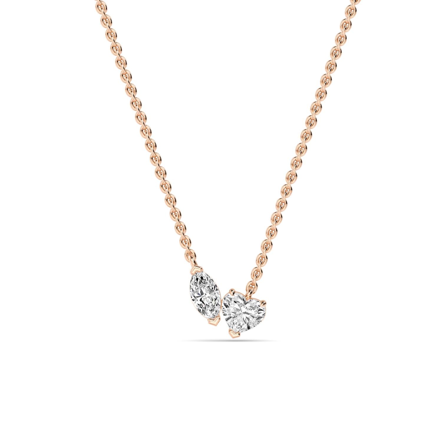 9K Rose Gold Lab Grown Diamond PENDANT 0.86 ctw P32288MQHT-0.75CT