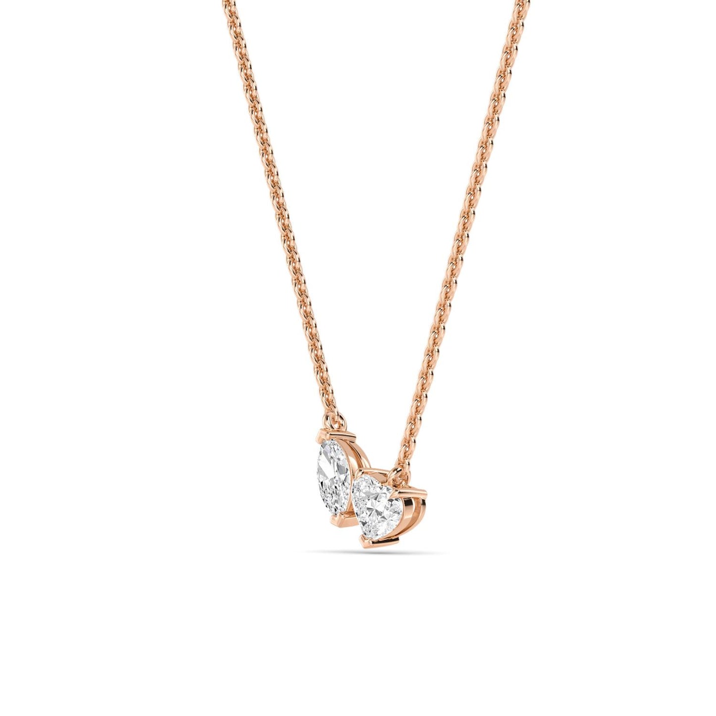9K Rose Gold Lab Grown Diamond PENDANT 0.86 ctw P32288MQHT-0.75CT