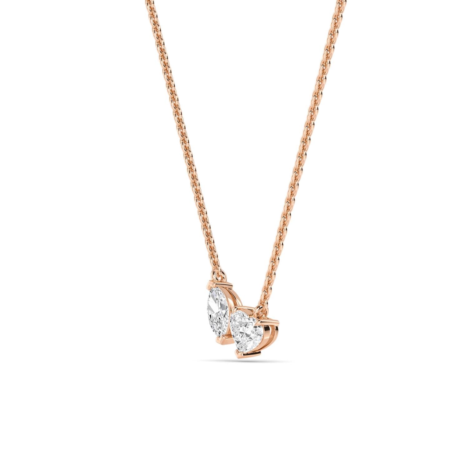 9K Rose Gold Lab Grown Diamond PENDANT 0.86 ctw P32288MQHT-0.75CT