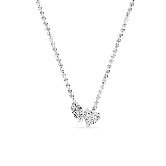 9K White Gold Lab Grown Diamond PENDANT 0.86 ctw P32288MQHT-0.75CT