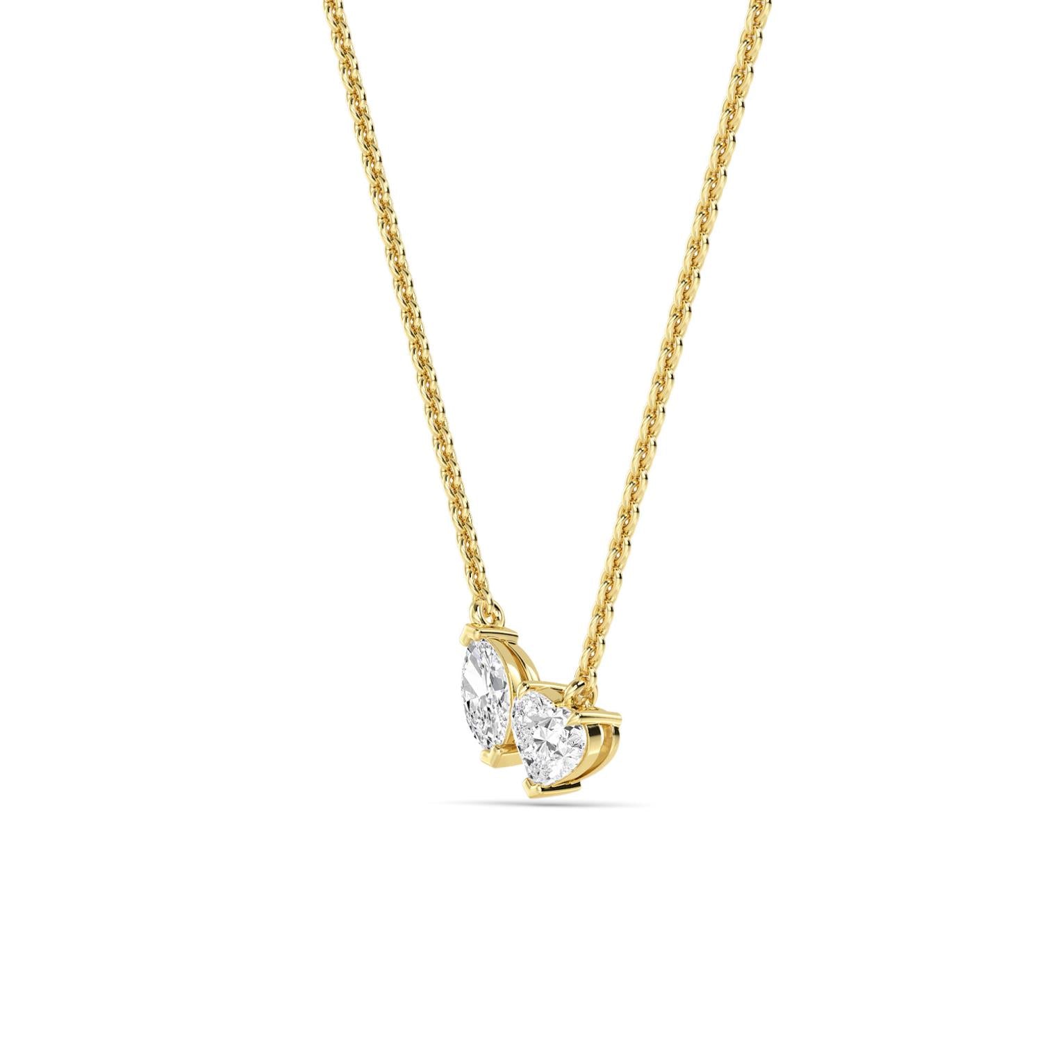9K Yellow Gold Lab Grown Diamond PENDANT 0.86 ctw P32288MQHT-0.75CT