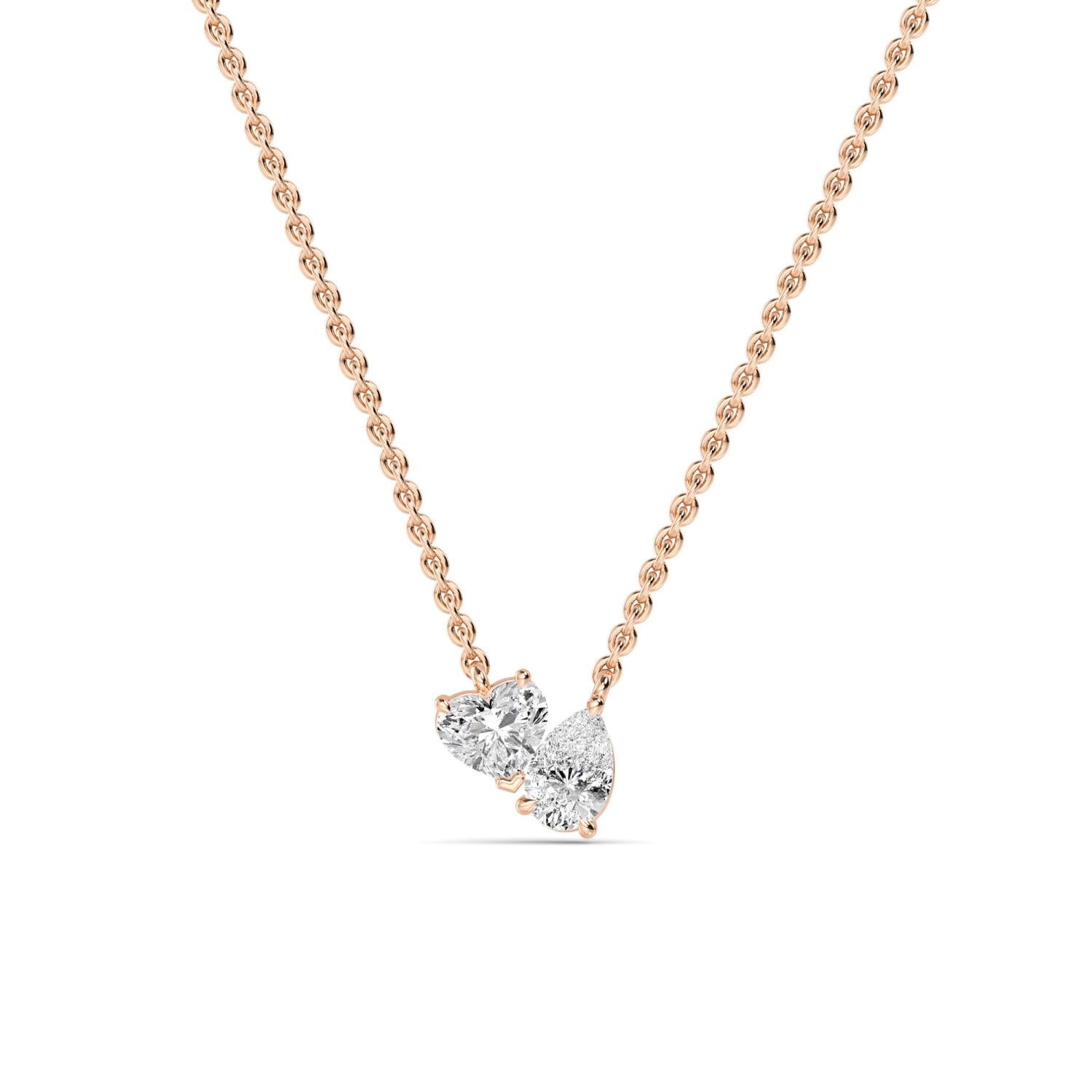 9K Rose Gold Lab Grown Diamond PENDANT 0.98 ctw P32291HTPE-0.88CT
