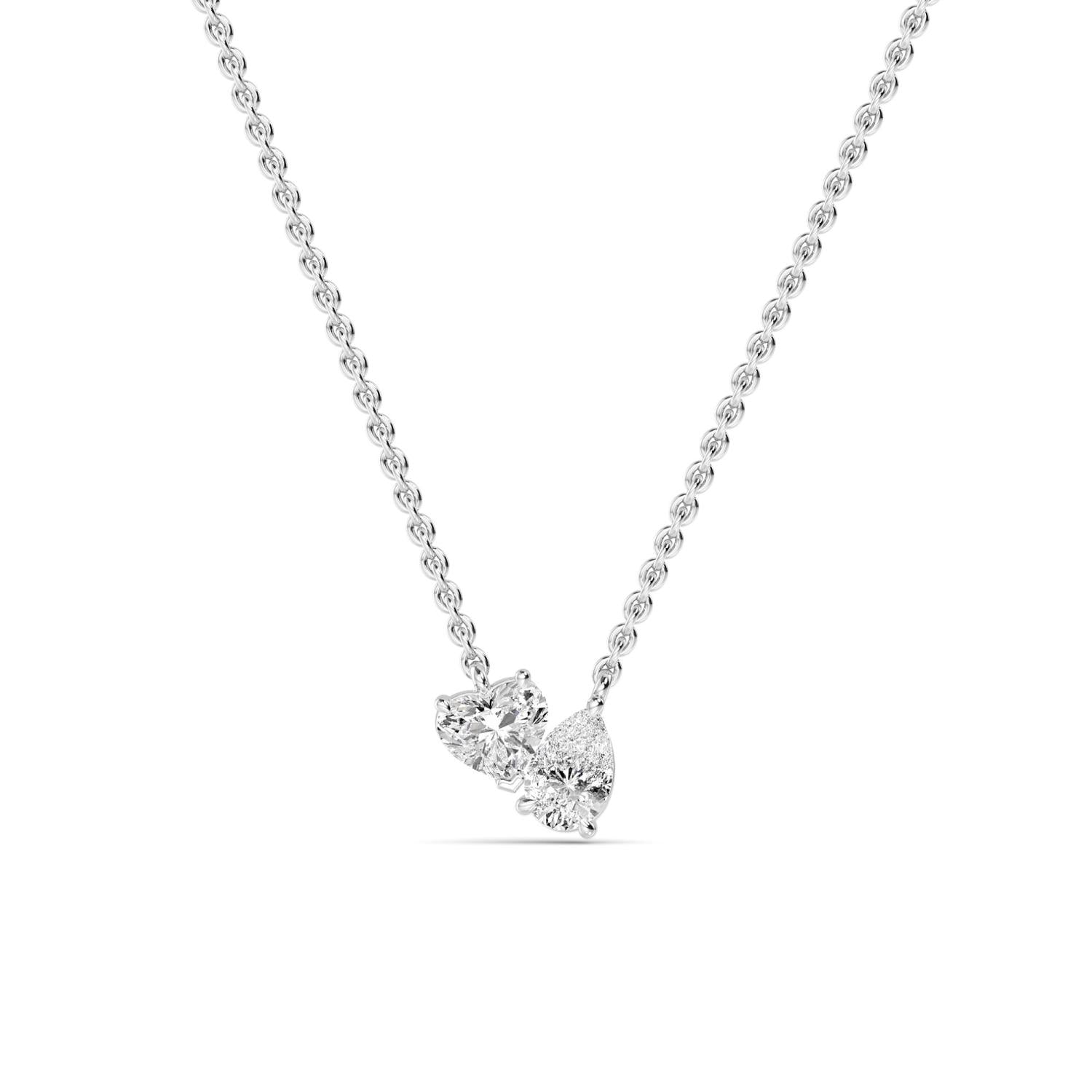 9K White Gold Lab Grown Diamond PENDANT 0.98 ctw P32291HTPE-0.88CT