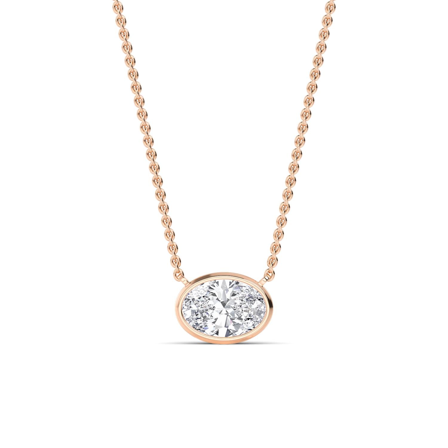 9K Rose Gold Lab Grown Diamond PENDANT 1.01 ctw P32422OV-1