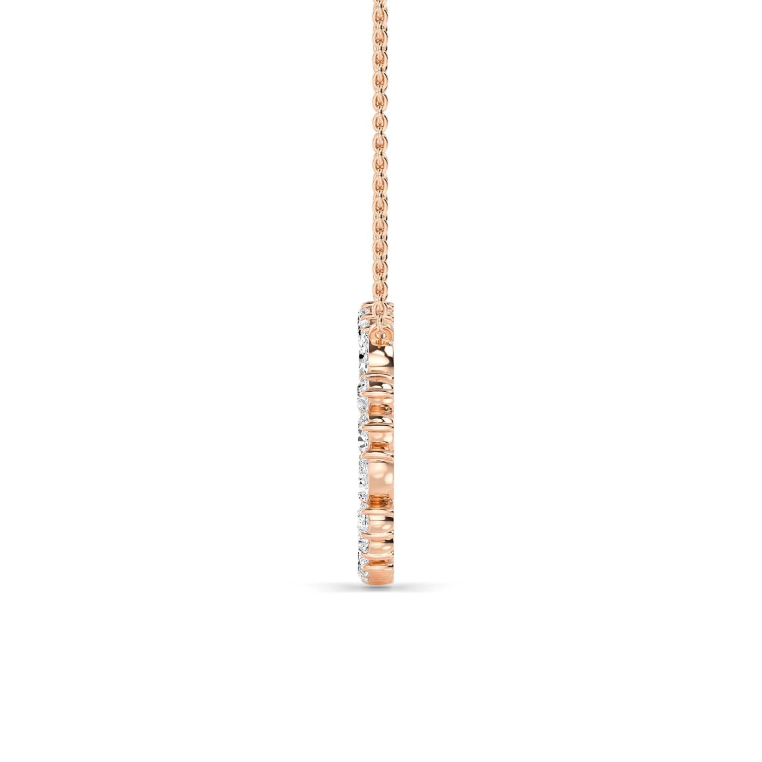 9K Rose Gold Lab Grown Diamond PENDANT 0.98 ctw P32462-1