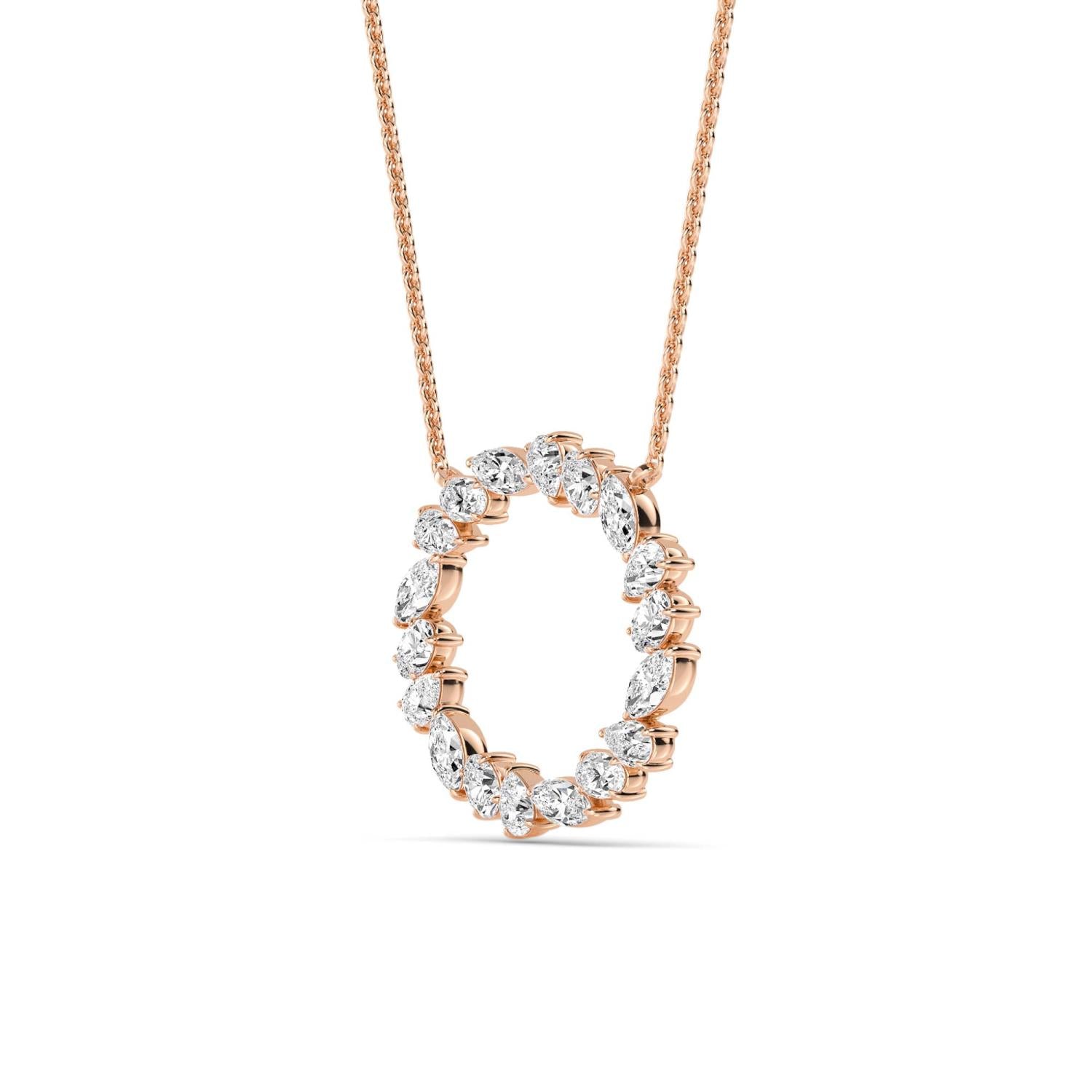 9K Rose Gold Lab Grown Diamond PENDANT 0.98 ctw P32462-1