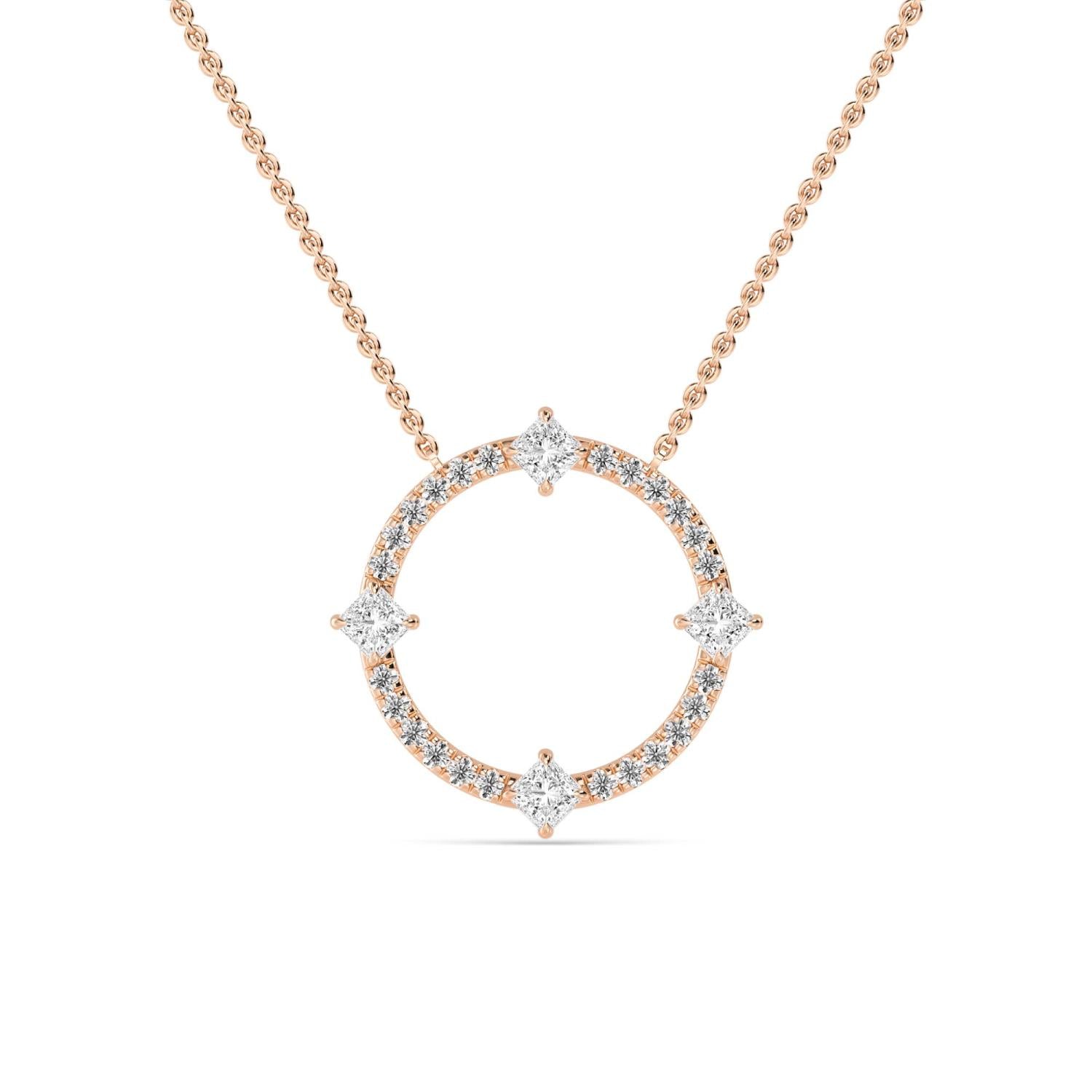 9K Rose Gold Lab Grown Diamond PENDANT 0.59 ctw P32470-0.63CT
