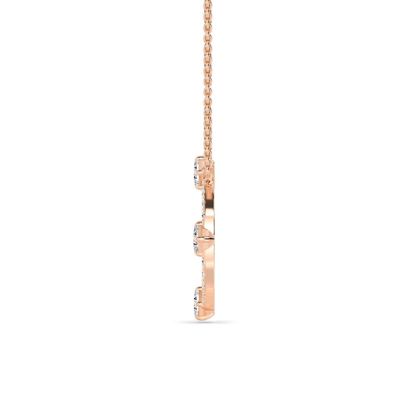 9K Rose Gold Lab Grown Diamond PENDANT 0.59 ctw P32470-0.63CT