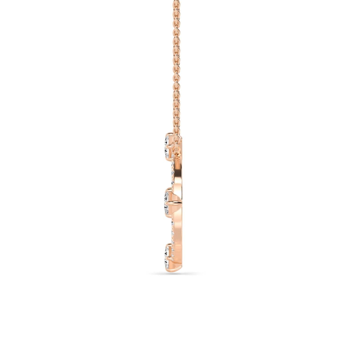9K Rose Gold Lab Grown Diamond PENDANT 0.59 ctw P32470-0.63CT