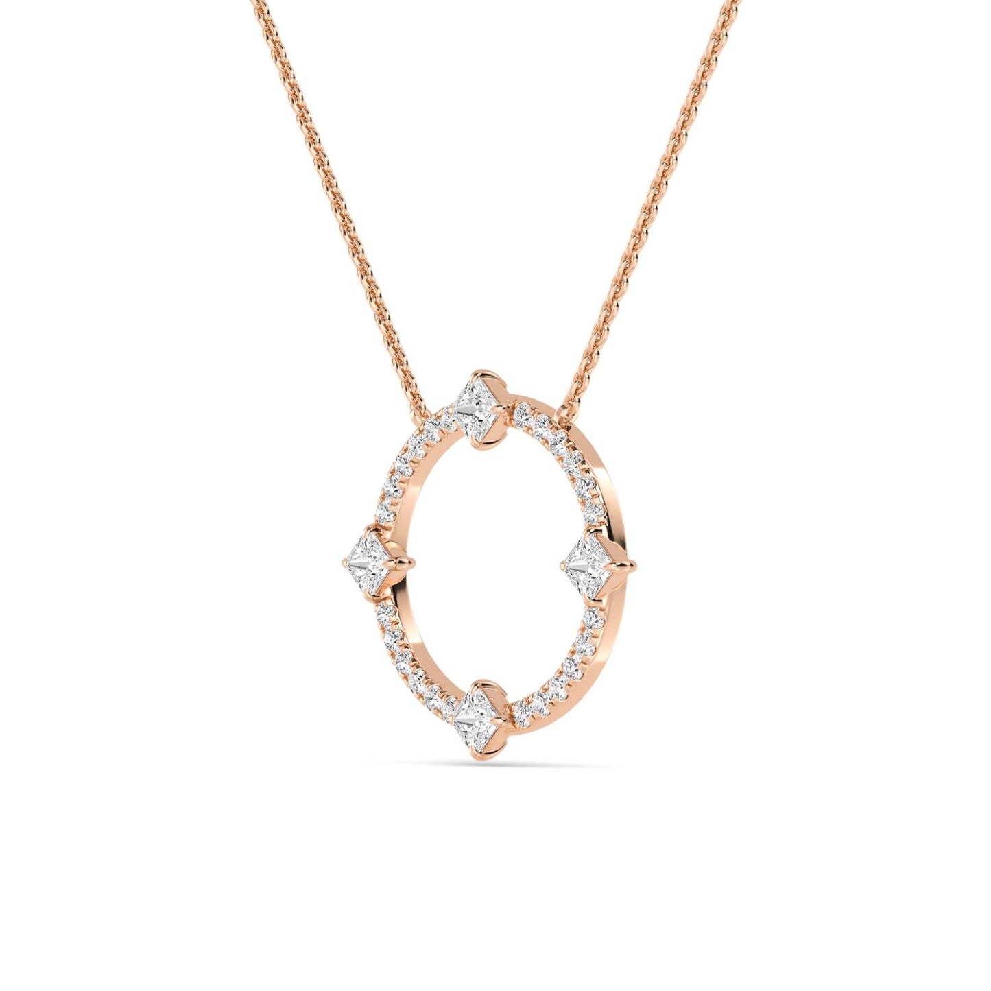 9K Rose Gold Lab Grown Diamond PENDANT 0.59 ctw P32470-0.63CT