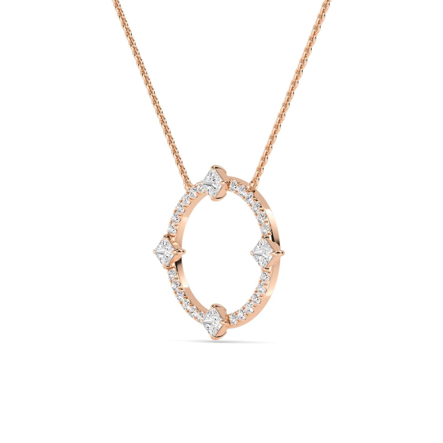 9K Rose Gold Lab Grown Diamond PENDANT 0.59 ctw P32470-0.63CT