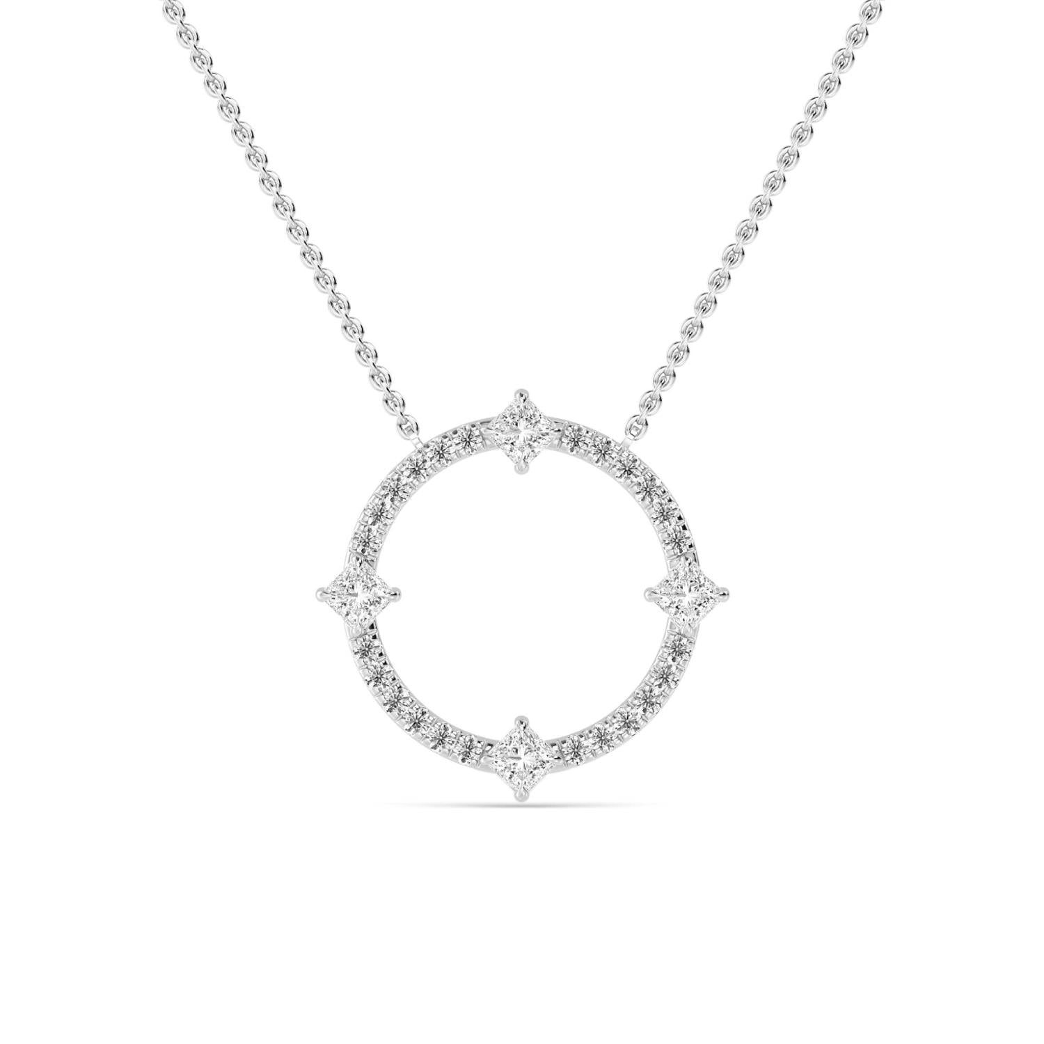 9K White Gold Lab Grown Diamond PENDANT 0.59 ctw P32470-0.63CT