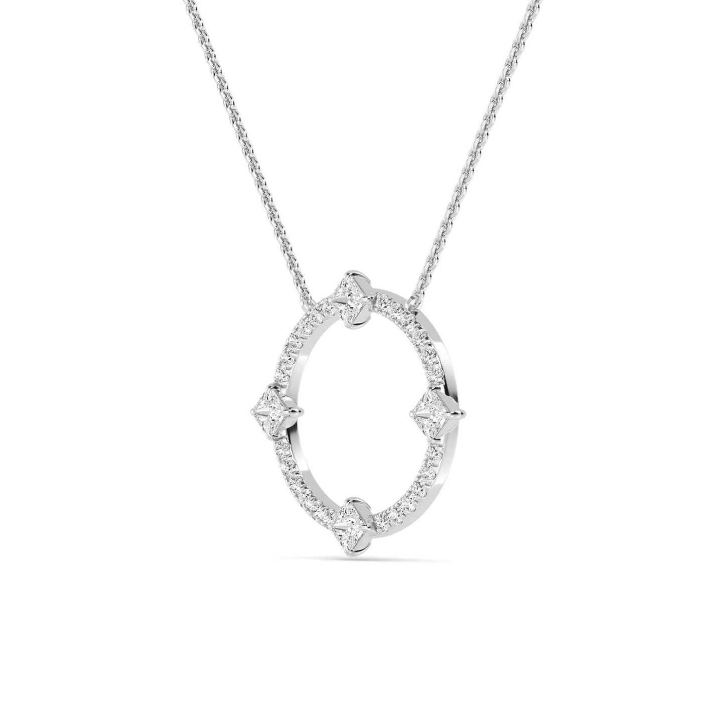 9K White Gold Lab Grown Diamond PENDANT 0.59 ctw P32470-0.63CT