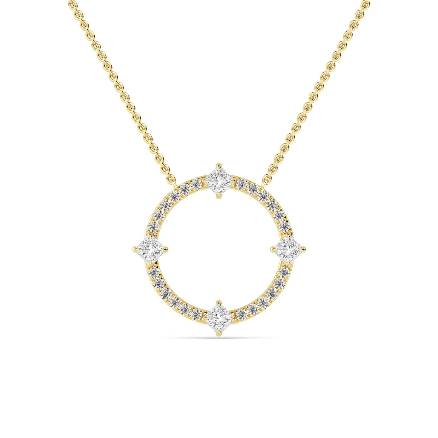 9K Yellow Gold Lab Grown Diamond PENDANT 0.59 ctw P32470-0.63CT
