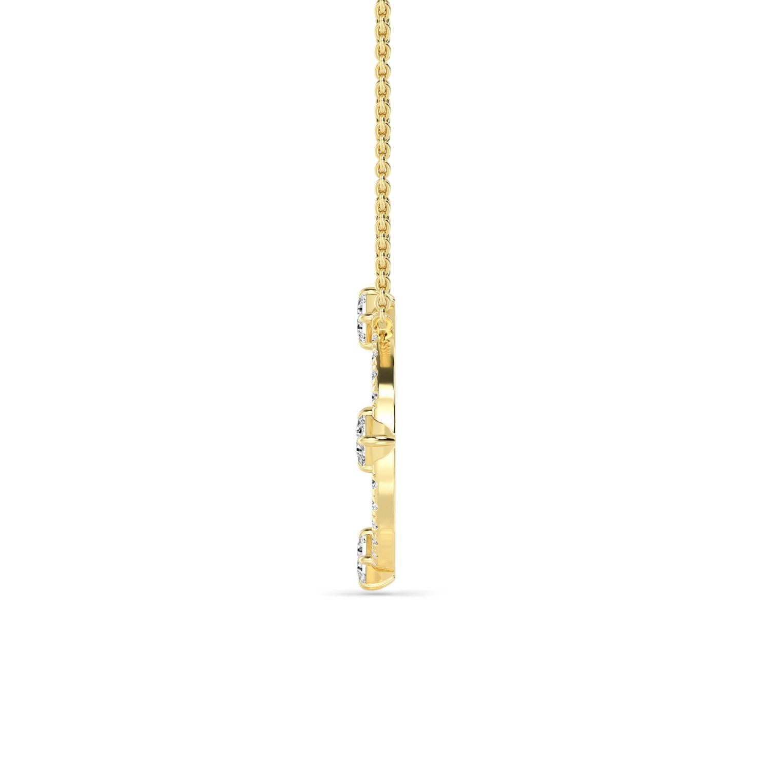 9K Yellow Gold Lab Grown Diamond PENDANT 0.59 ctw P32470-0.63CT