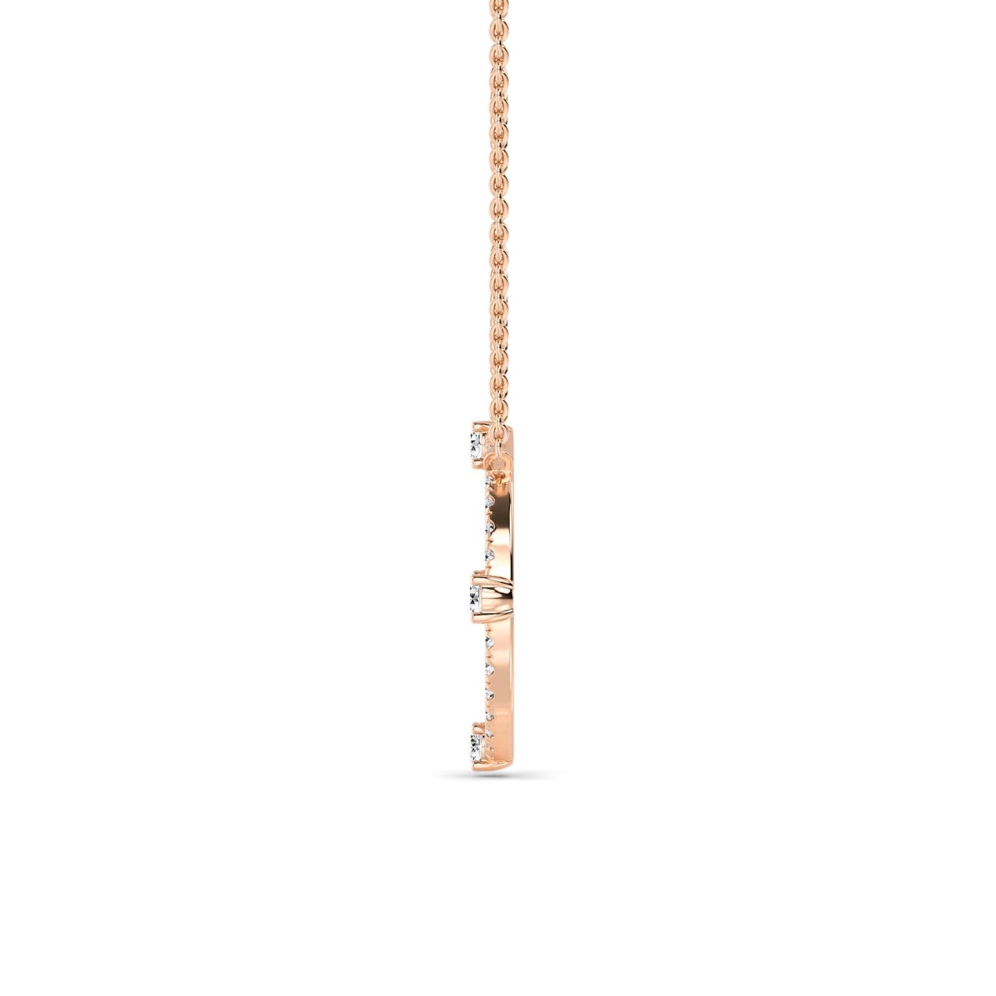 9K Rose Gold Lab Grown Diamond PENDANT 0.48 ctw P32471-0.50CT