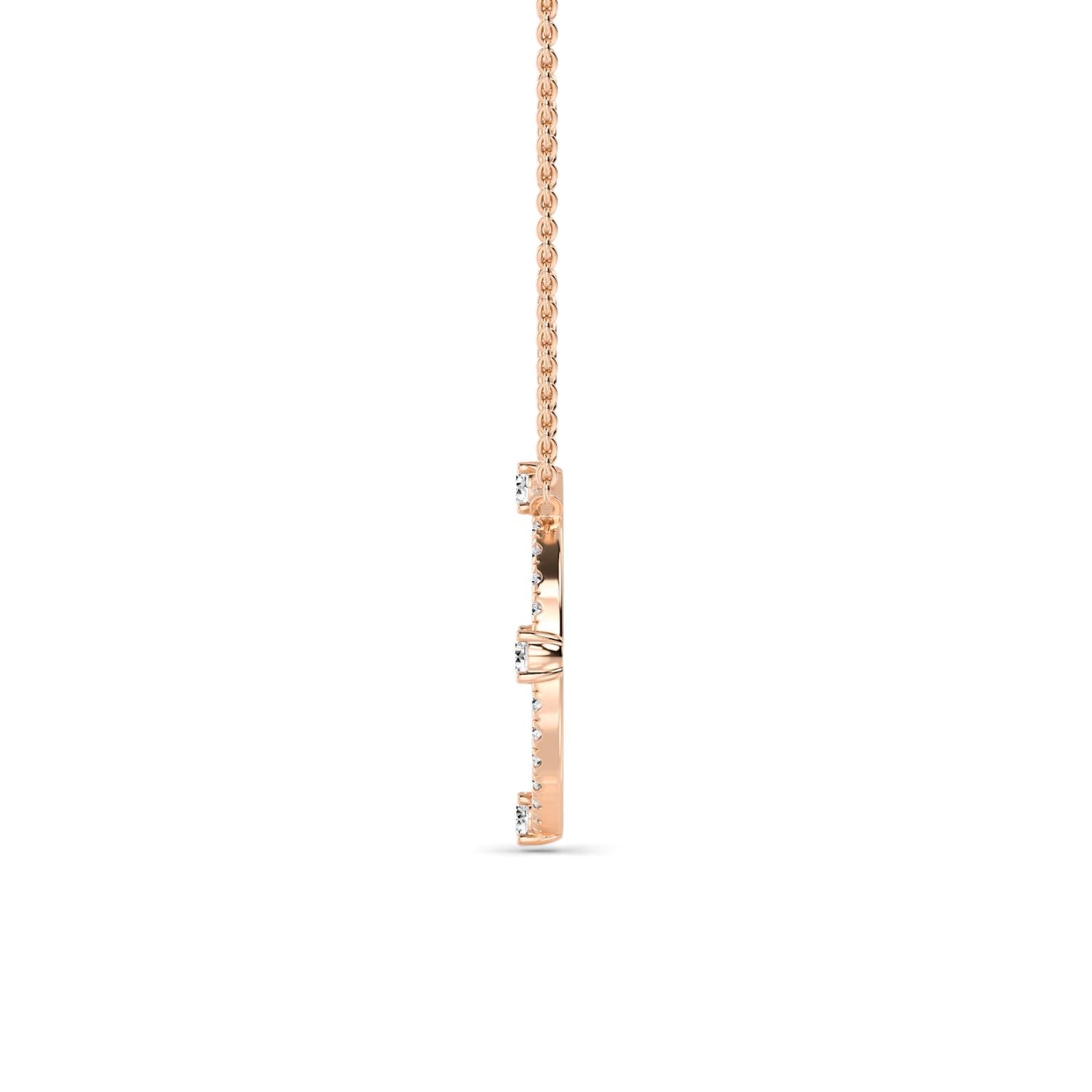9K Rose Gold Lab Grown Diamond PENDANT 0.48 ctw P32471-0.50CT
