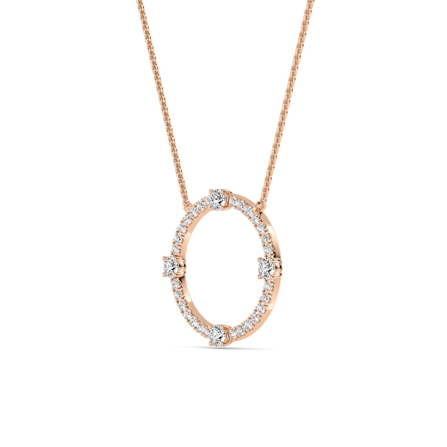 9K Rose Gold Lab Grown Diamond PENDANT 0.48 ctw P32471-0.50CT