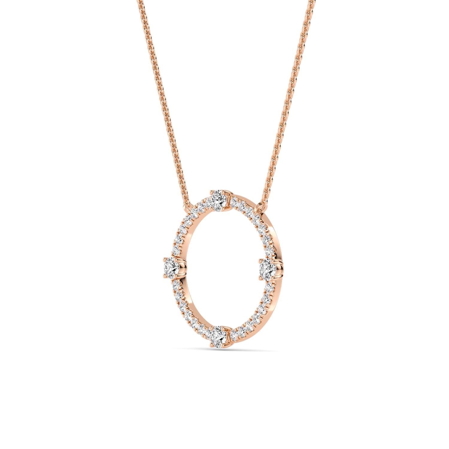 9K Rose Gold Lab Grown Diamond PENDANT 0.48 ctw P32471-0.50CT