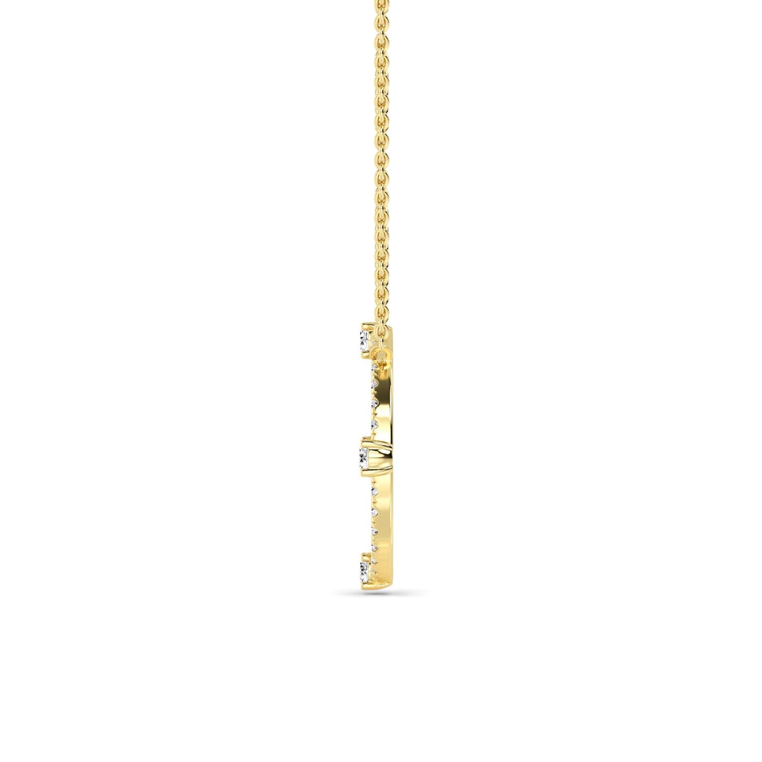 9K Yellow Gold Lab Grown Diamond PENDANT 0.48 ctw P32471-0.50CT