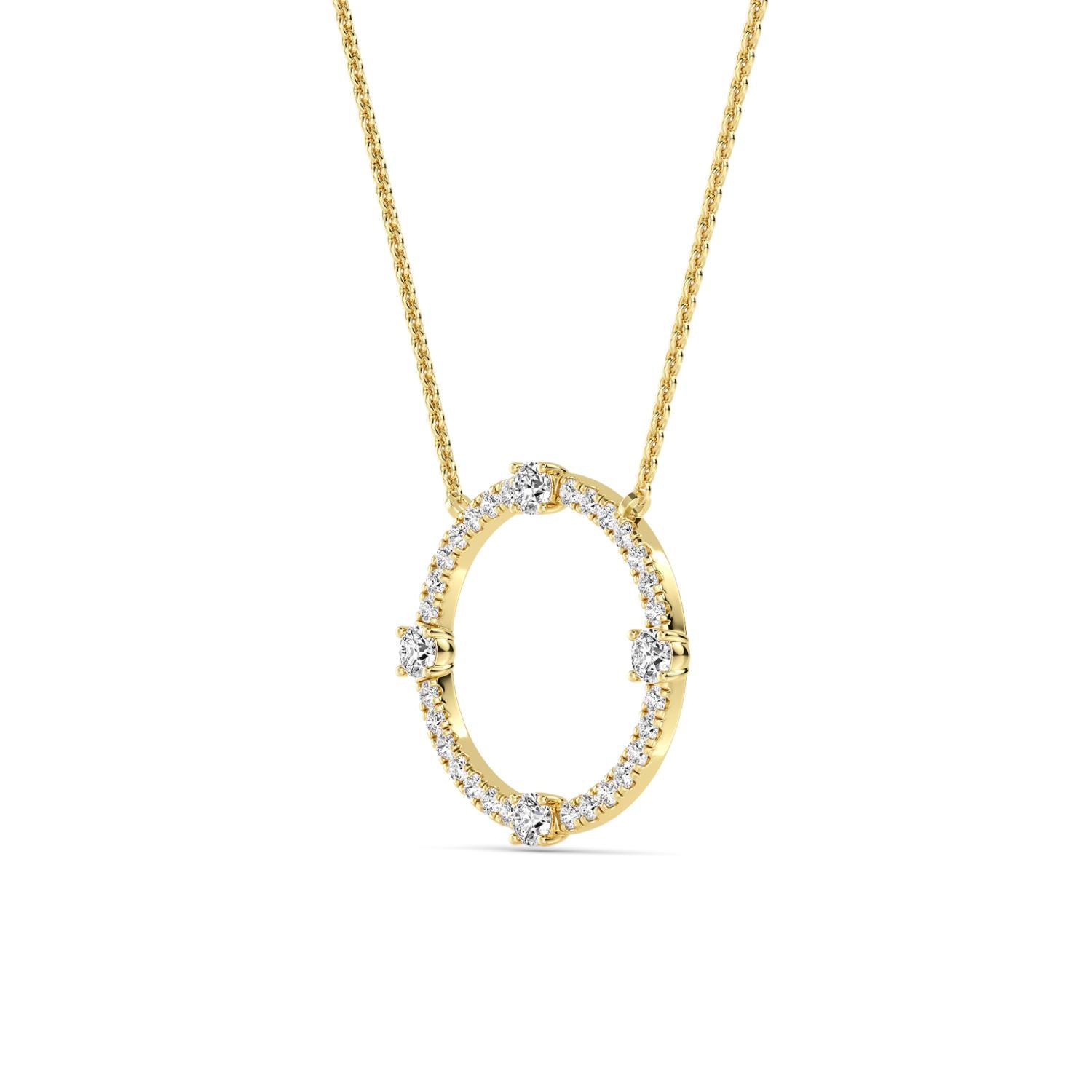 9K Yellow Gold Lab Grown Diamond PENDANT 0.48 ctw P32471-0.50CT