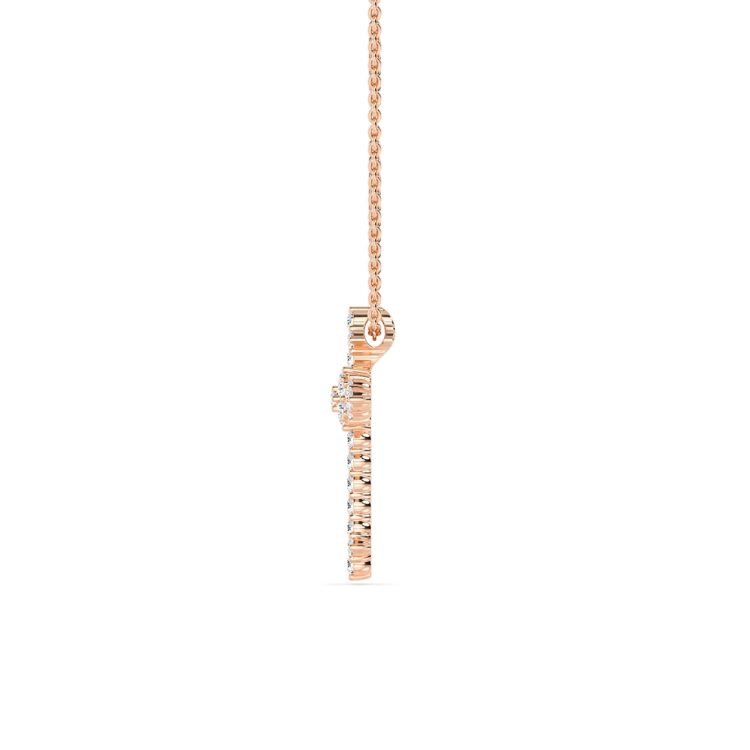 9K Rose Gold Lab Grown Diamond PENDANT 0.44 ctw P32487-0.38CT