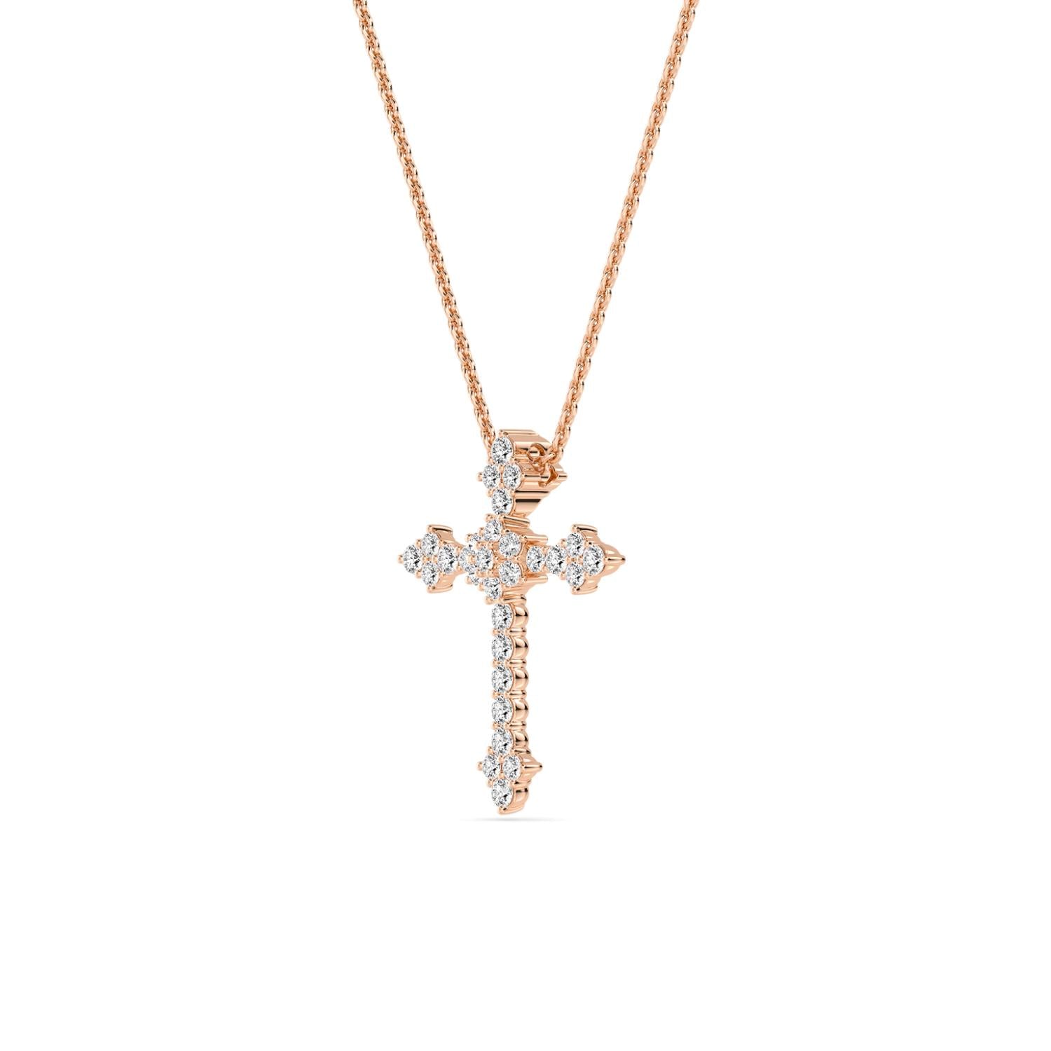 9K Rose Gold Lab Grown Diamond PENDANT 0.44 ctw P32487-0.38CT