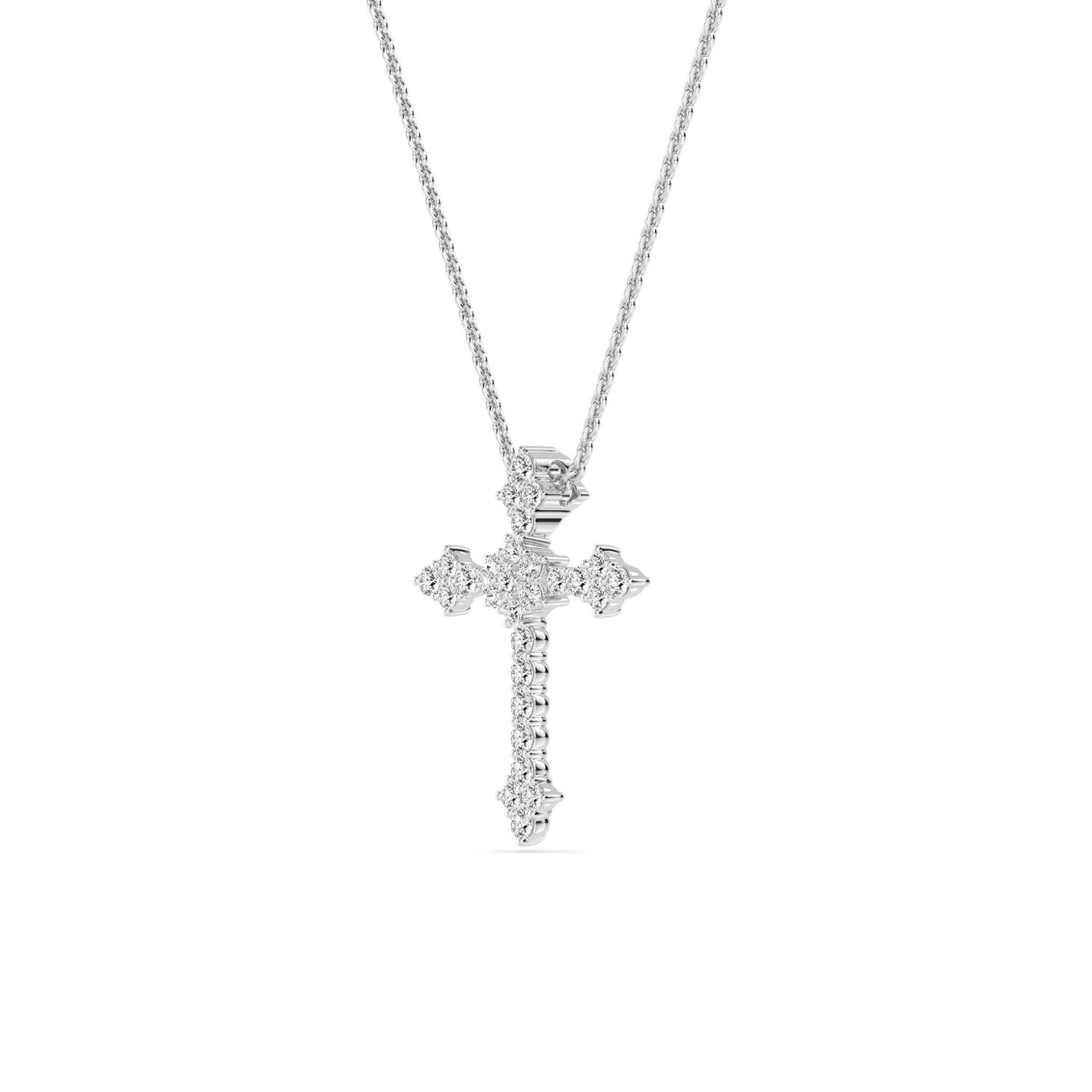 9K White Gold Lab Grown Diamond PENDANT 0.44 ctw P32487-0.38CT