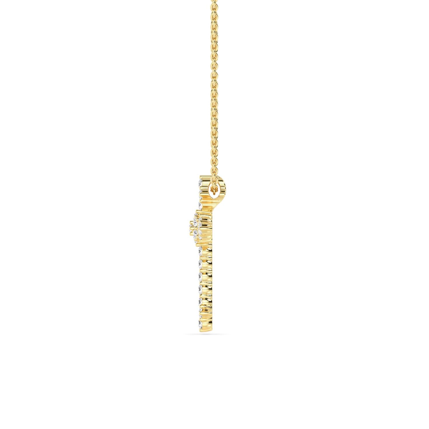 9K Yellow Gold Lab Grown Diamond PENDANT 0.44 ctw P32487-0.38CT