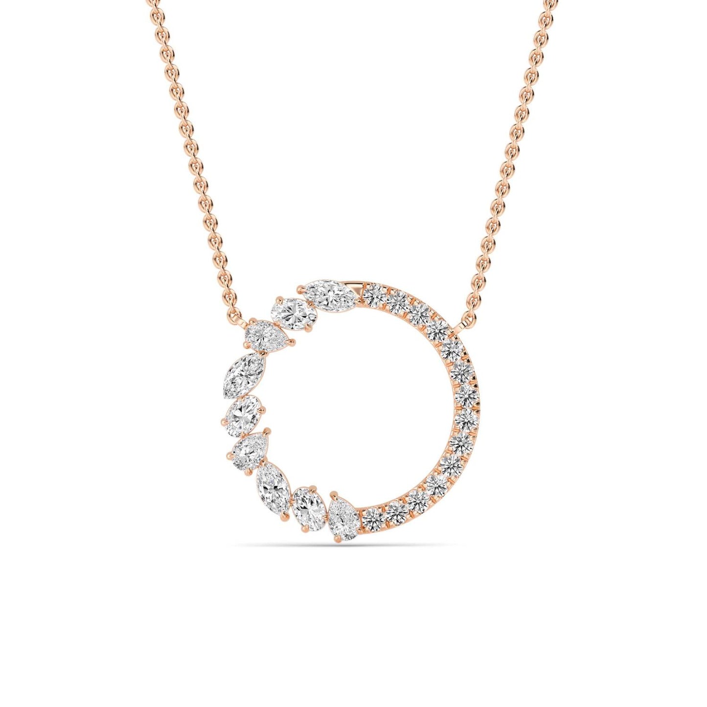 9K Rose Gold Lab Grown Diamond PENDANT 0.69 ctw P32506-0.83CT