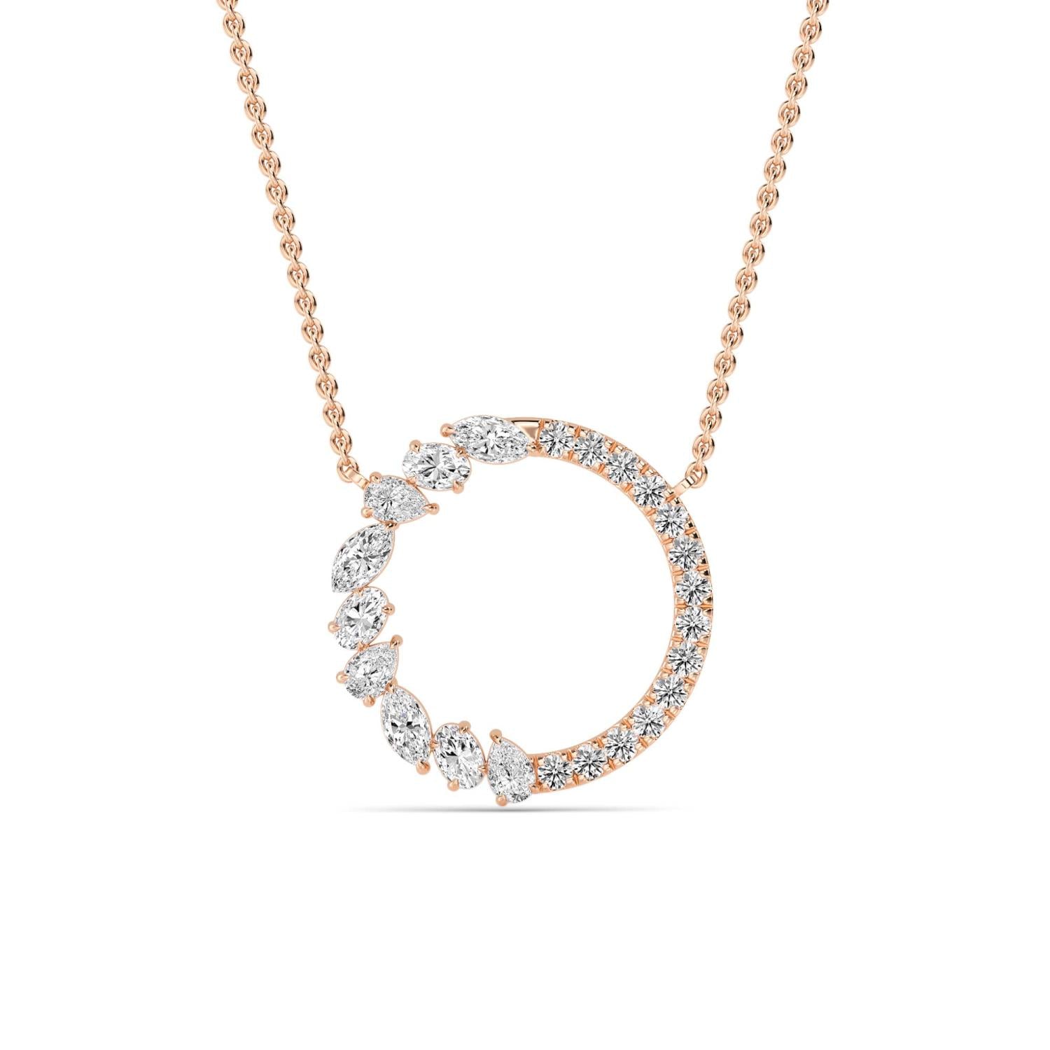 9K Rose Gold Lab Grown Diamond PENDANT 0.69 ctw P32506-0.83CT