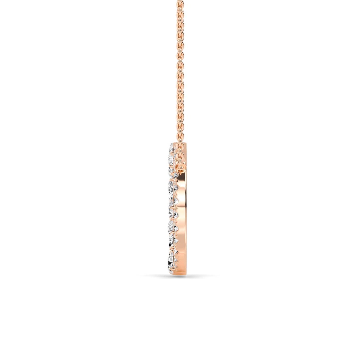 9K Rose Gold Lab Grown Diamond PENDANT 0.69 ctw P32506-0.83CT