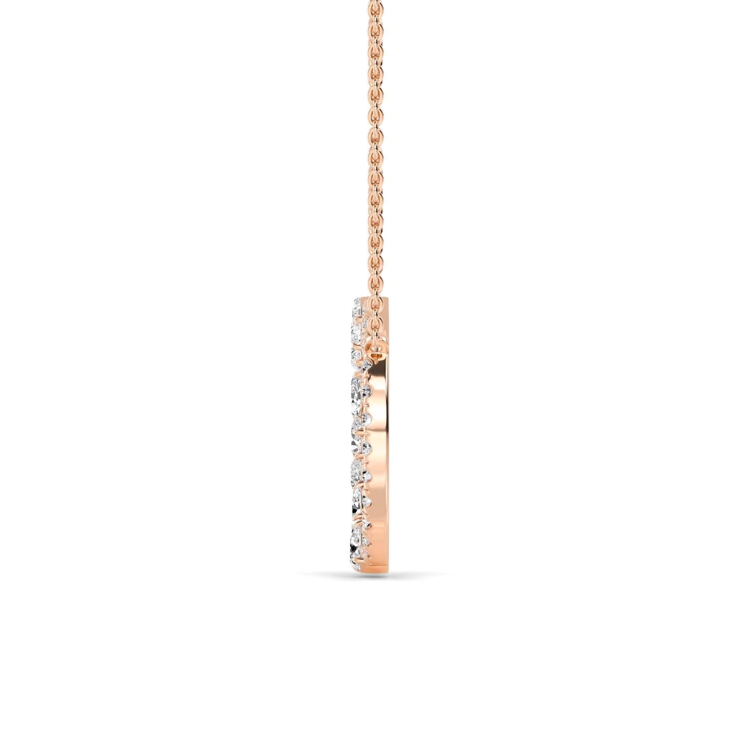 9K Rose Gold Lab Grown Diamond PENDANT 0.69 ctw P32506-0.83CT