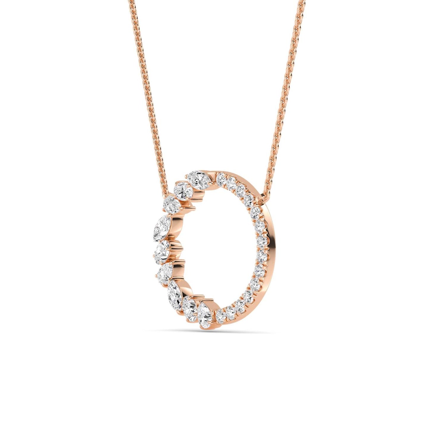 9K Rose Gold Lab Grown Diamond PENDANT 0.69 ctw P32506-0.83CT