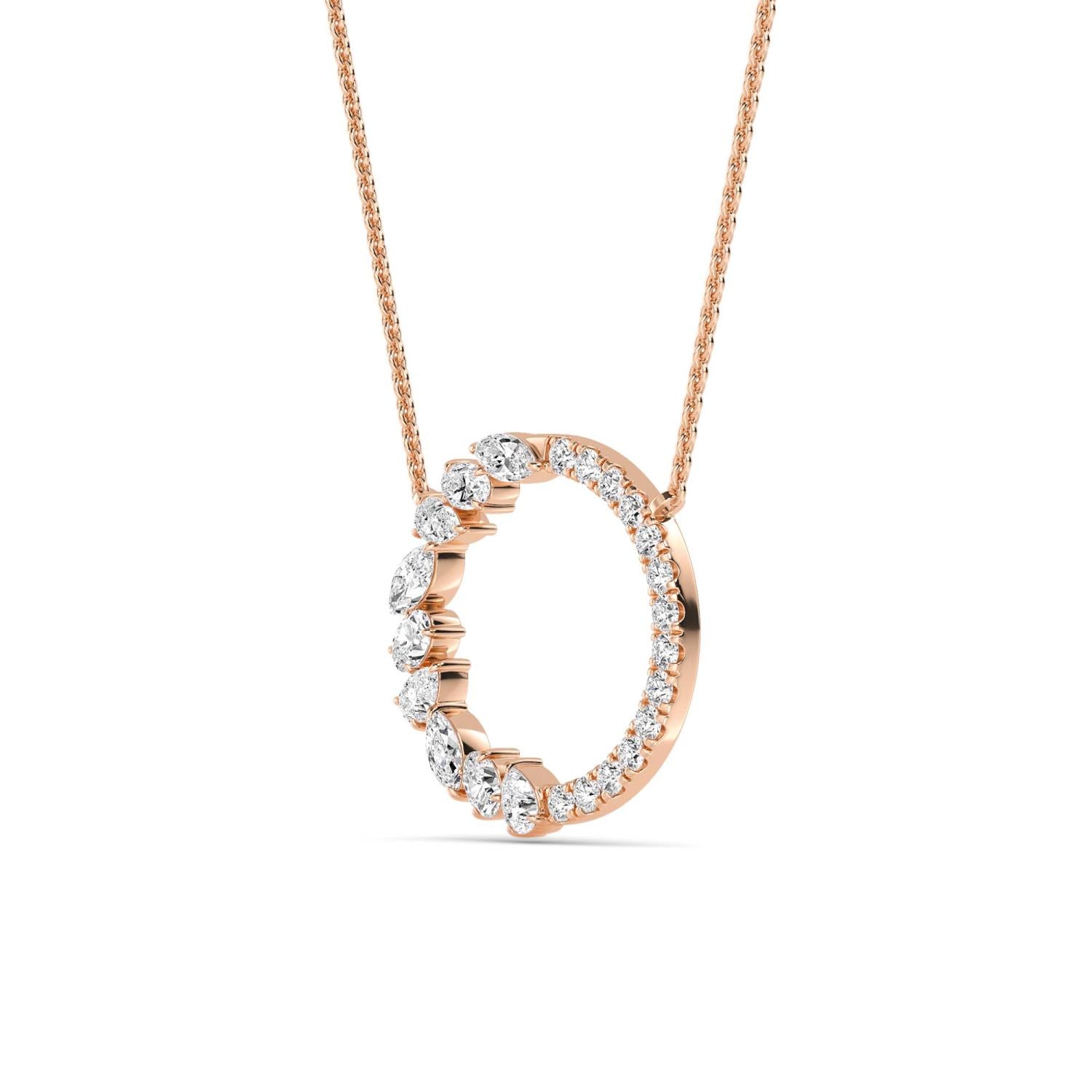 9K Rose Gold Lab Grown Diamond PENDANT 0.69 ctw P32506-0.83CT
