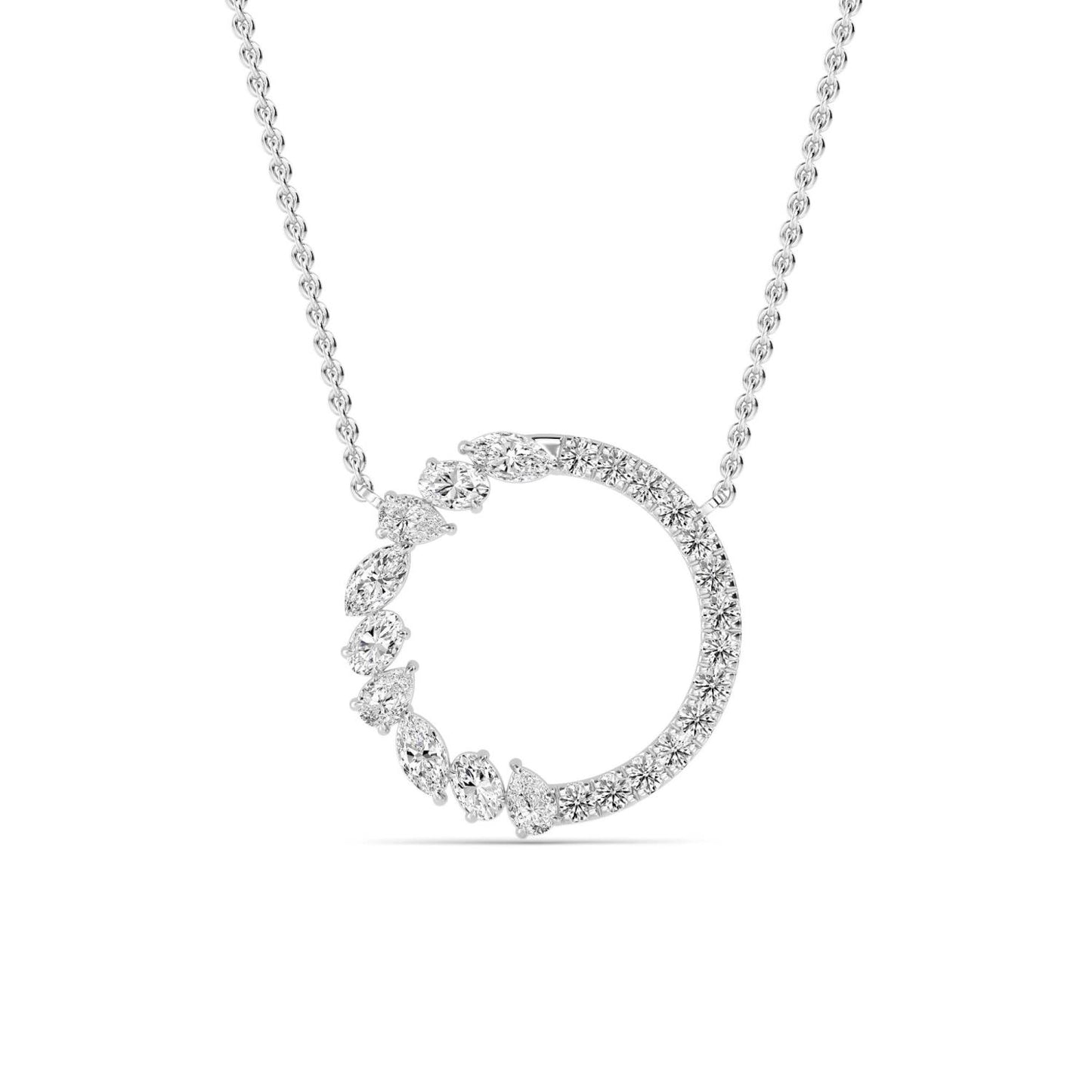 9K White Gold Lab Grown Diamond PENDANT 0.69 ctw P32506-0.83CT