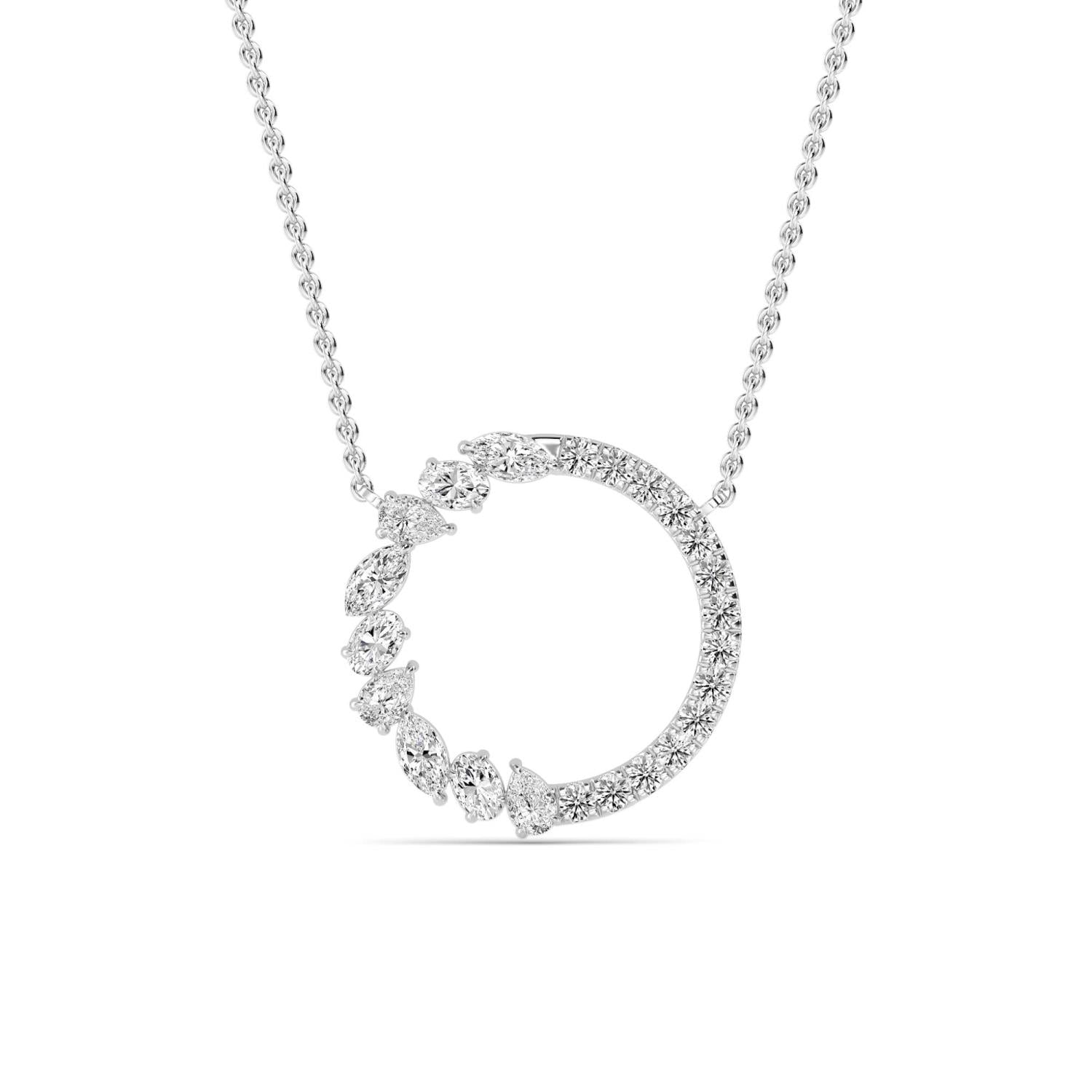 9K White Gold Lab Grown Diamond PENDANT 0.69 ctw P32506-0.83CT