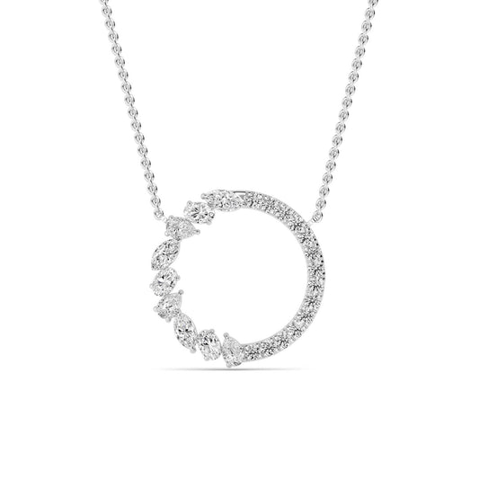 9K White Gold Lab Grown Diamond PENDANT 0.69 ctw P32506-0.83CT