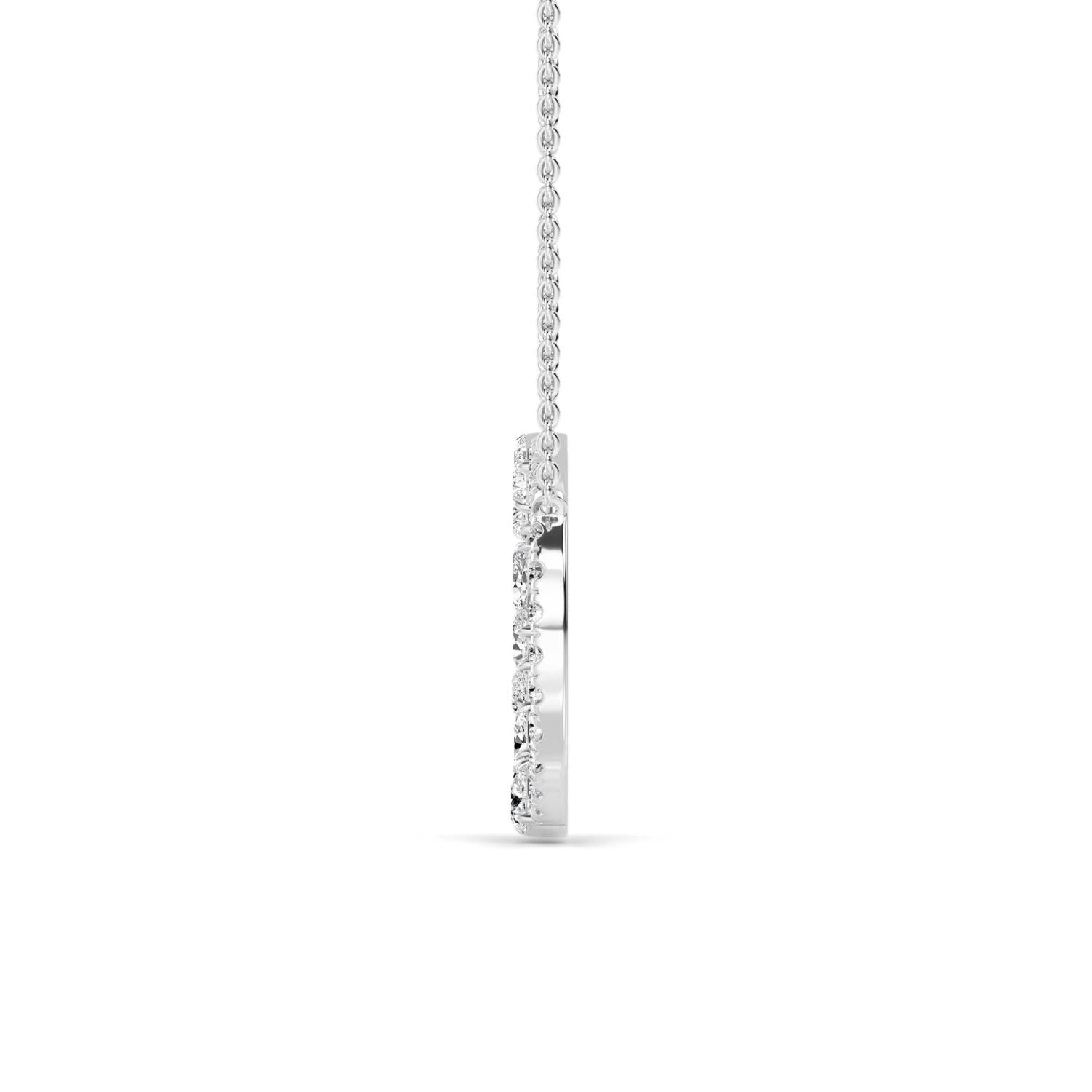 9K White Gold Lab Grown Diamond PENDANT 0.69 ctw P32506-0.83CT
