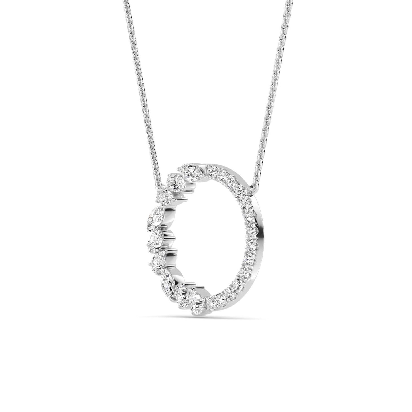 9K White Gold Lab Grown Diamond PENDANT 0.69 ctw P32506-0.83CT